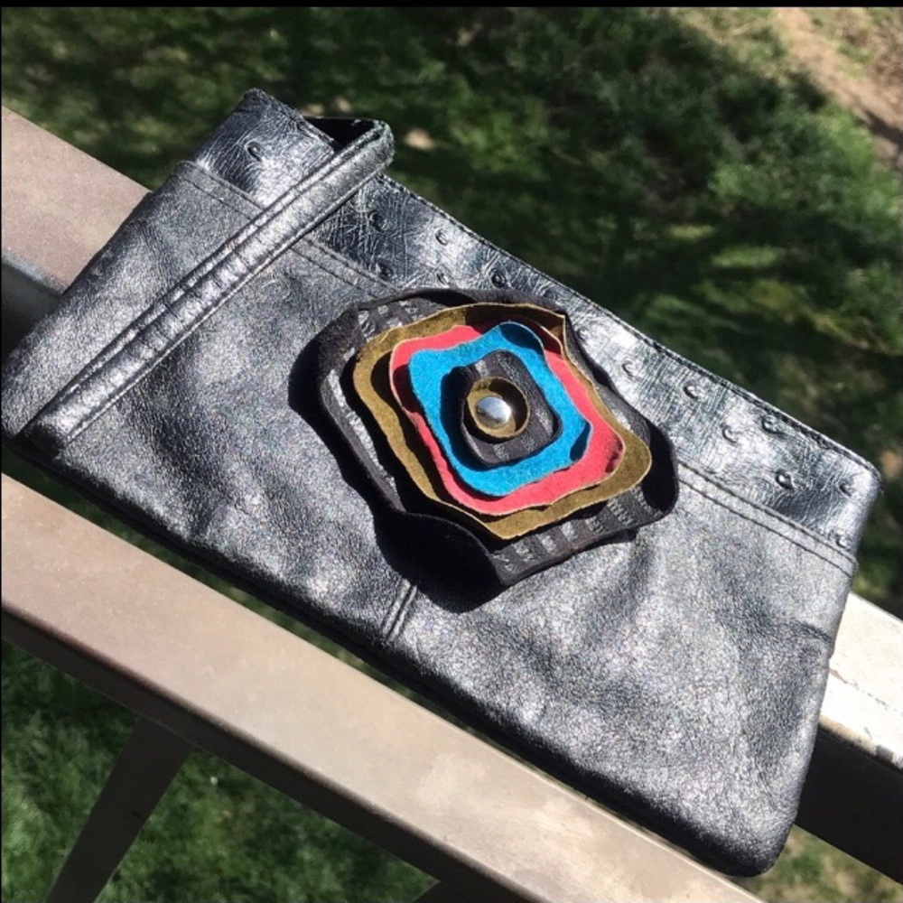 Vintage Bueno Layered Suede/Leather Patches Colorful Embellished